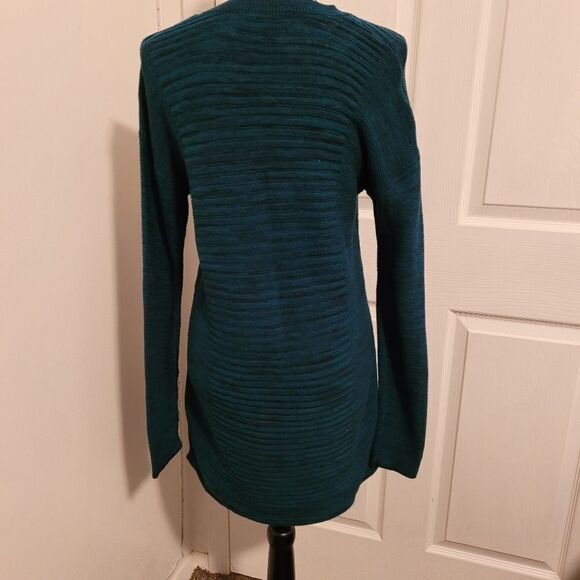 Ellen Tracy‎ V Neck pullover ribbed Sweater Green Cape Verde - Picture 3 of 7